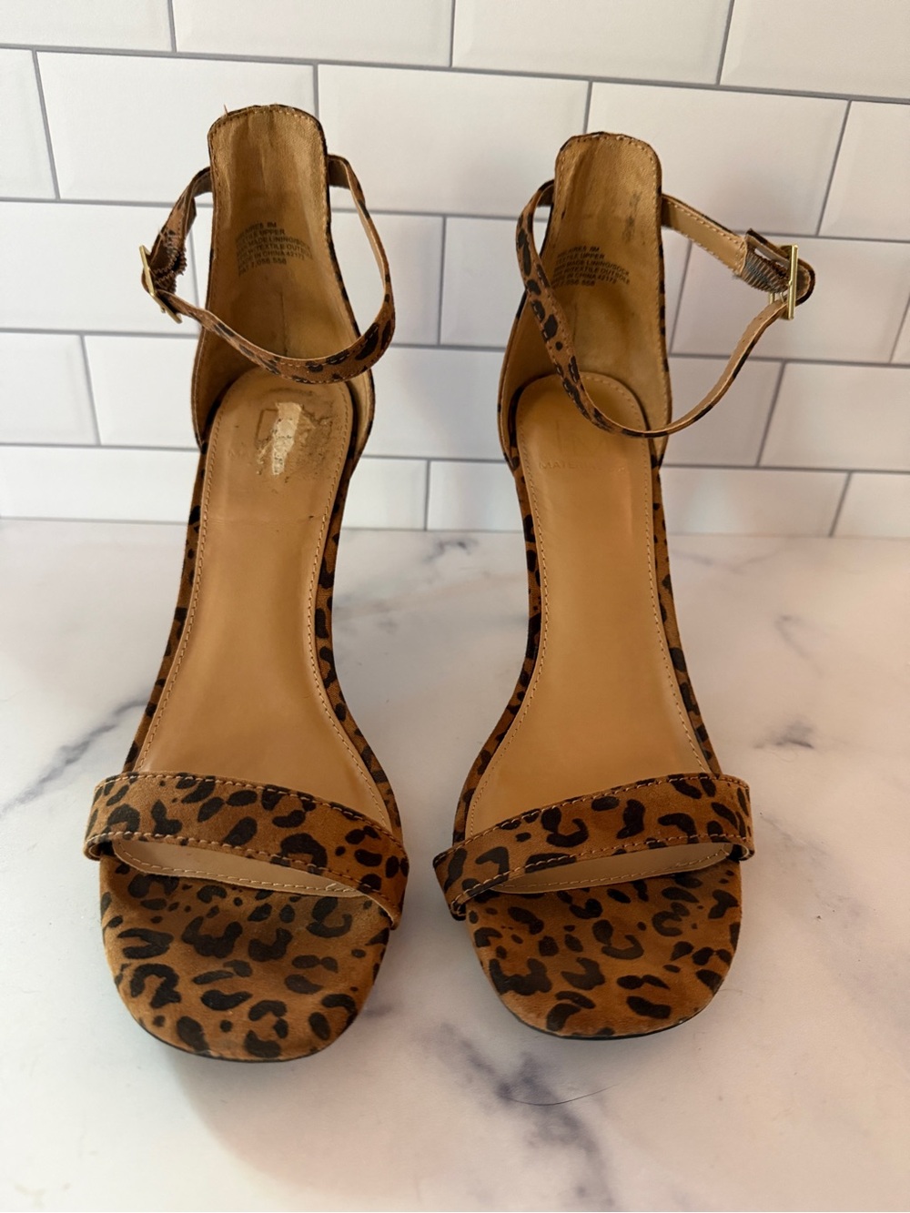 Madden Girl Leopard Print Ankle Strap Stiletto Heels Women’s Size 8M